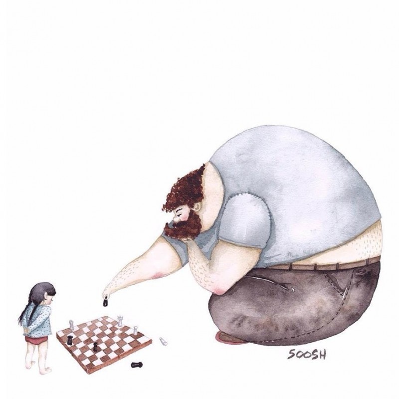 아빠와 딸의 사이를 보여주는 그림 | 인스티즈