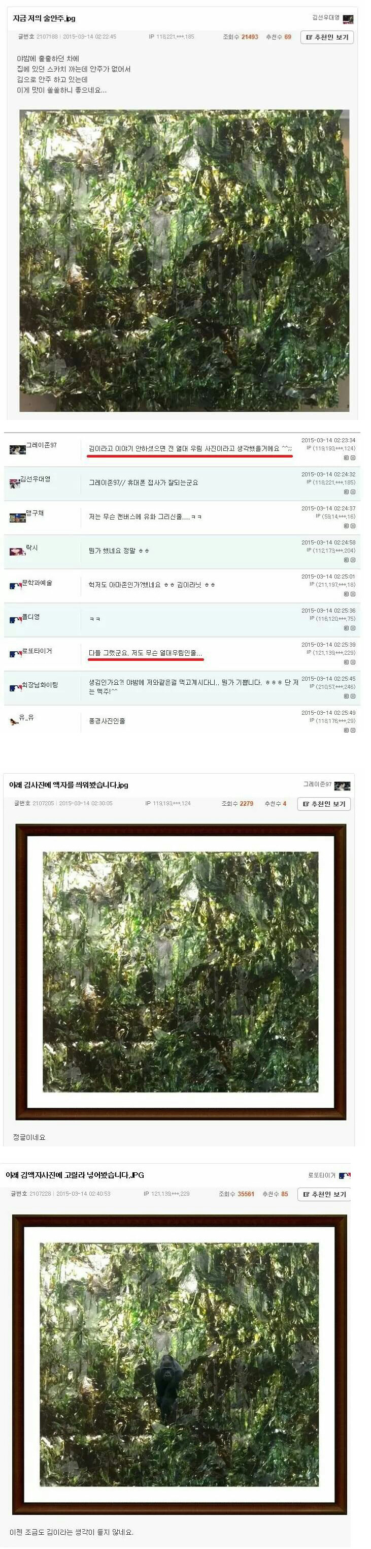 술안주로 김한장 올렸을뿐인데.jpg | 인스티즈