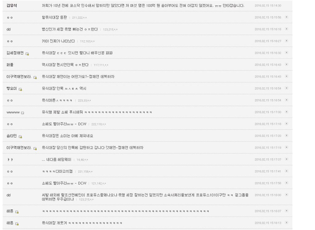 디씨대장 김유식이 뽑은 프로듀스 TOP11.JPG | 인스티즈