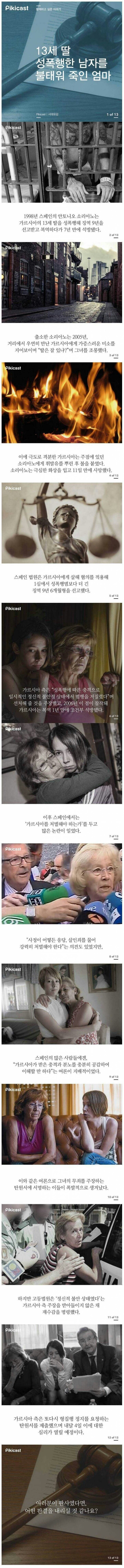 13세 딸을 강간한 남자를 불태워 죽인 엄마 | 인스티즈