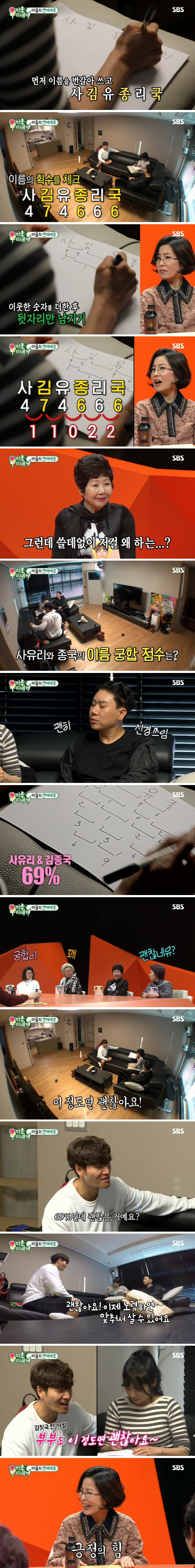 김종국이랑 이름점 보는 사유리 | 인스티즈