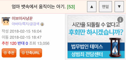 엄마 뱃속에서 움직이는 아기를 본 웃대인의 질문 | 인스티즈