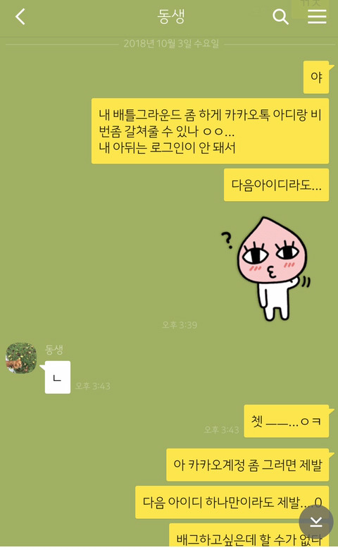 여동생에게 부탁을 한 오빠. jpg | 인스티즈
