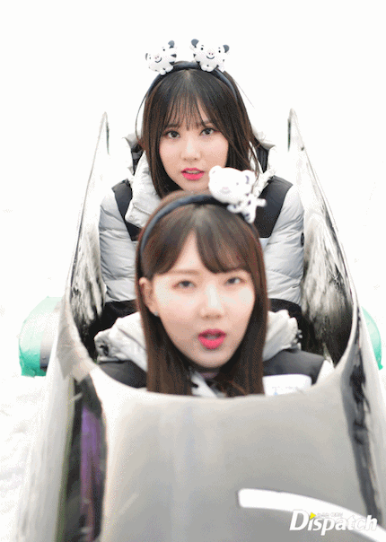 봅슬레이 체험하는 여자친구 은하와 예린.jpgif | 인스티즈